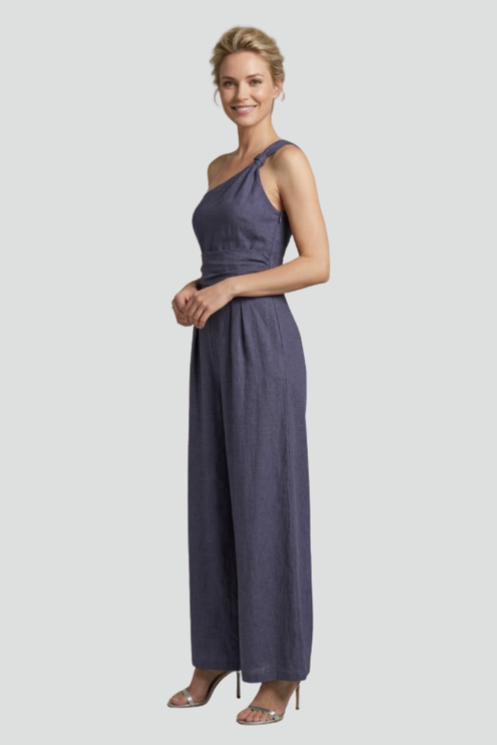 Evangeline — One-Shoulder Wide-Leg Jumpsuit