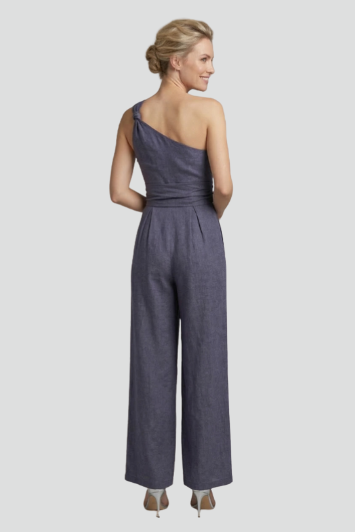Evangeline — One-Shoulder Wide-Leg Jumpsuit