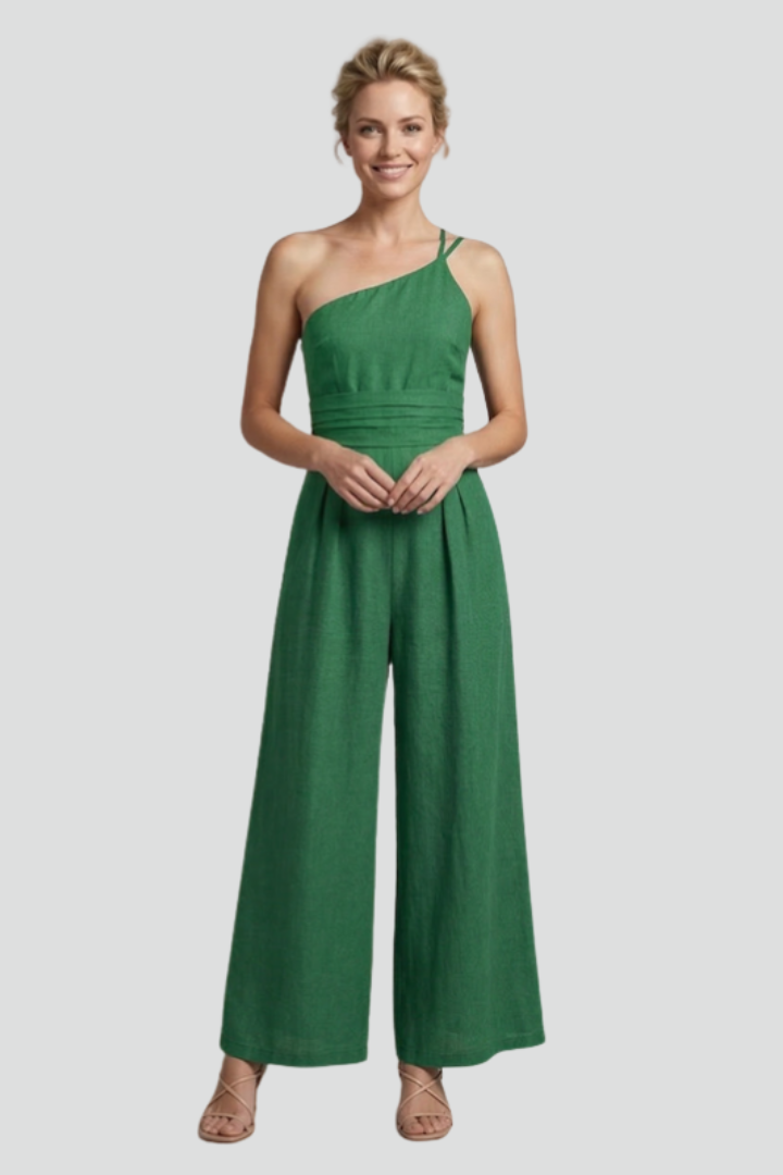 Evangeline — One-Shoulder Wide-Leg Jumpsuit