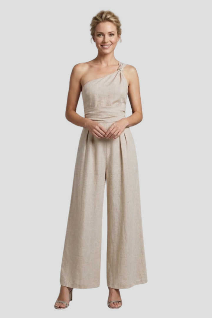 Evangeline — One-Shoulder Wide-Leg Jumpsuit