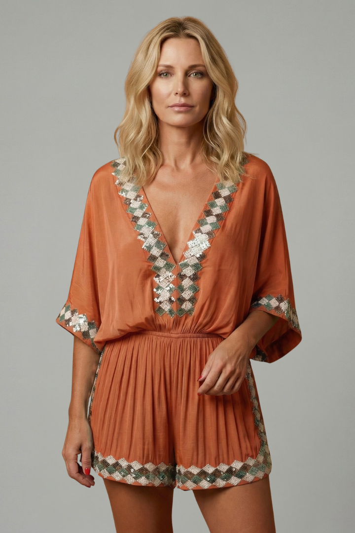 Lavinia — V-Neck Wide-Leg Jumpsuit
