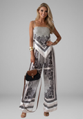 Hortense — Printed V-Neck Wide-Leg Jumpsuit