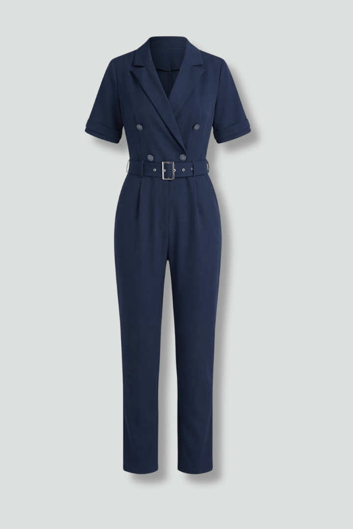 Sybil — V-Neck Tied-Waist Jumpsuit