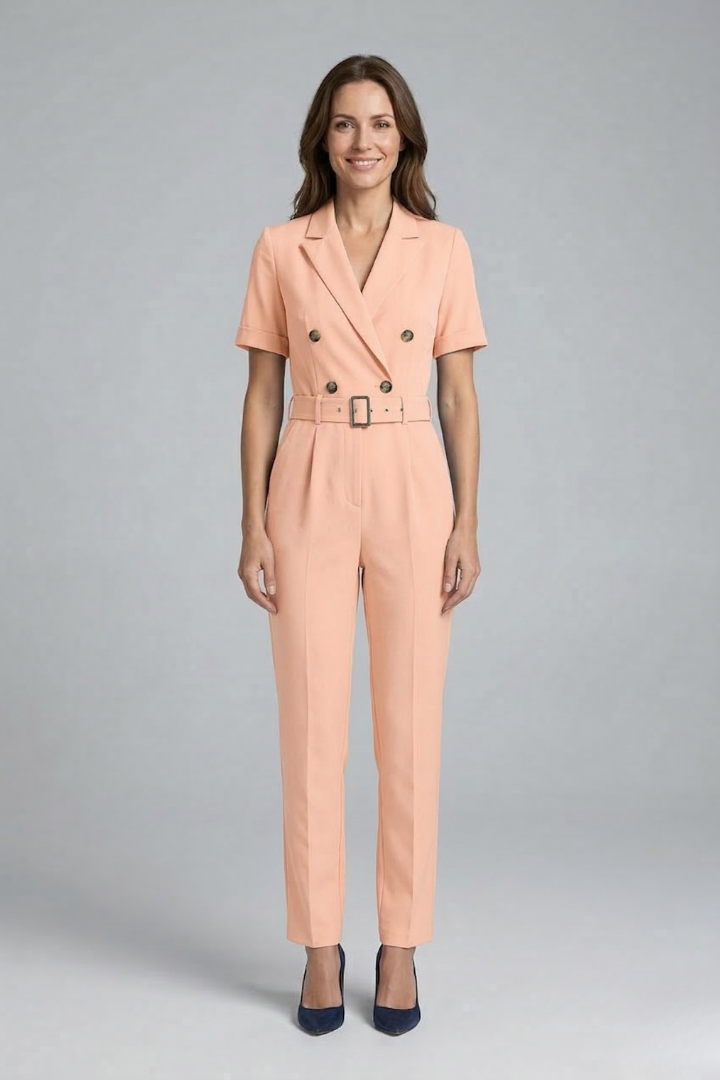 Sybil — V-Neck Tied-Waist Jumpsuit