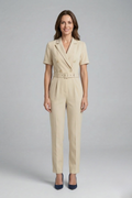 Sybil — V-Neck Tied-Waist Jumpsuit