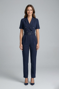 Sybil — V-Neck Tied-Waist Jumpsuit