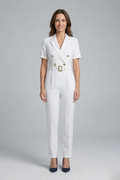 Sybil — V-Neck Tied-Waist Jumpsuit