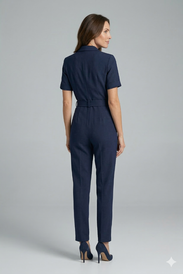 Sybil — V-Neck Tied-Waist Jumpsuit