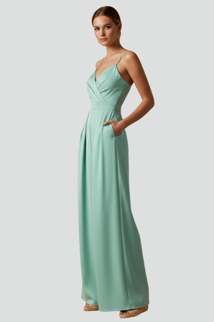 Drusilla — Sleeveless V-Neck Wide-Leg Jumpsuit