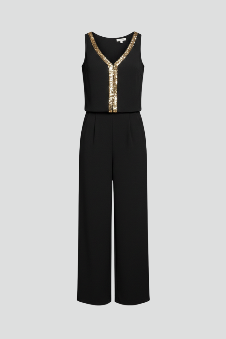Dorothea — V-Neck Sleeveless Wide-Leg Jumpsuit