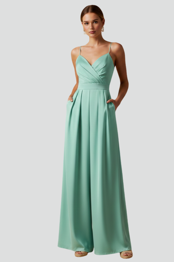 Drusilla — Sleeveless V-Neck Wide-Leg Jumpsuit