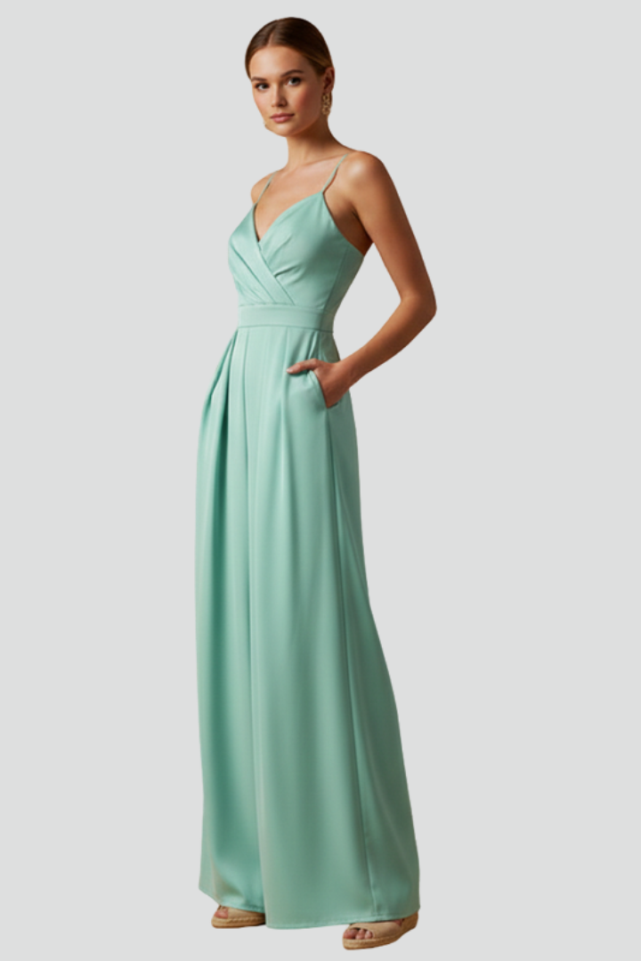Drusilla — Sleeveless V-Neck Wide-Leg Jumpsuit
