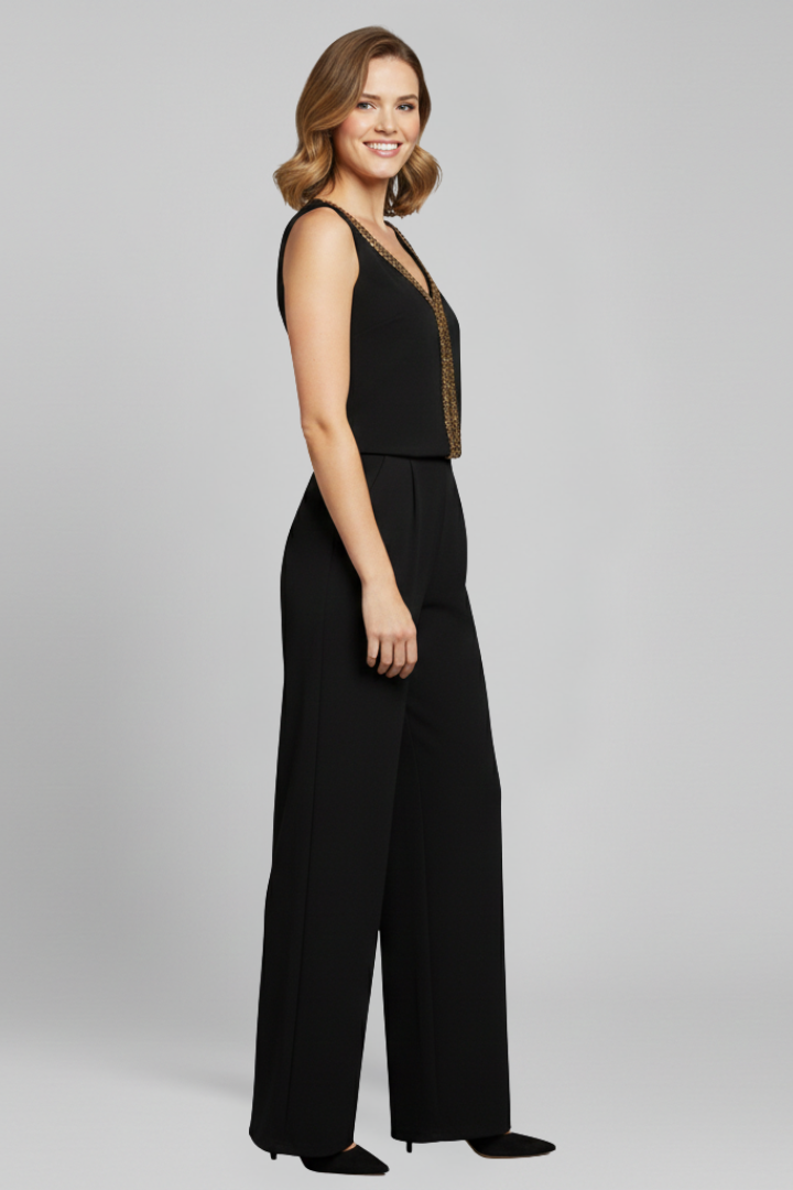Dorothea — V-Neck Sleeveless Wide-Leg Jumpsuit