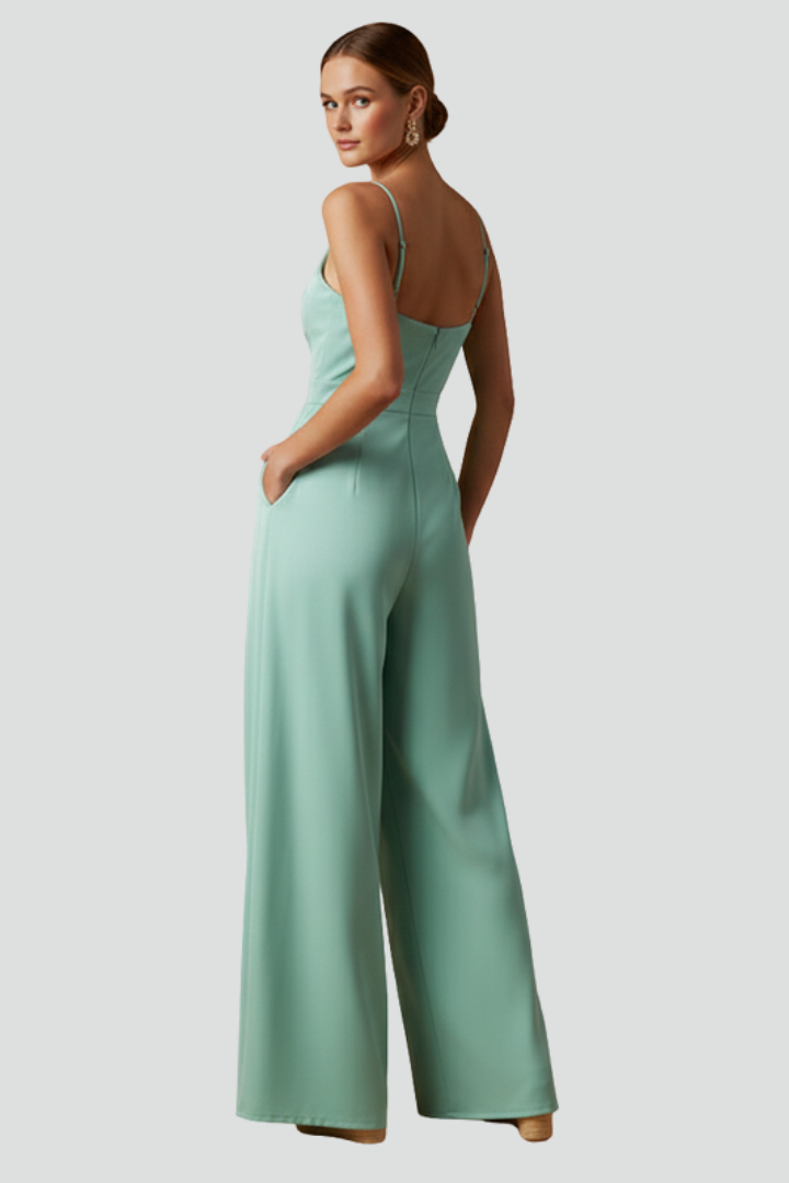 Drusilla — Sleeveless V-Neck Wide-Leg Jumpsuit