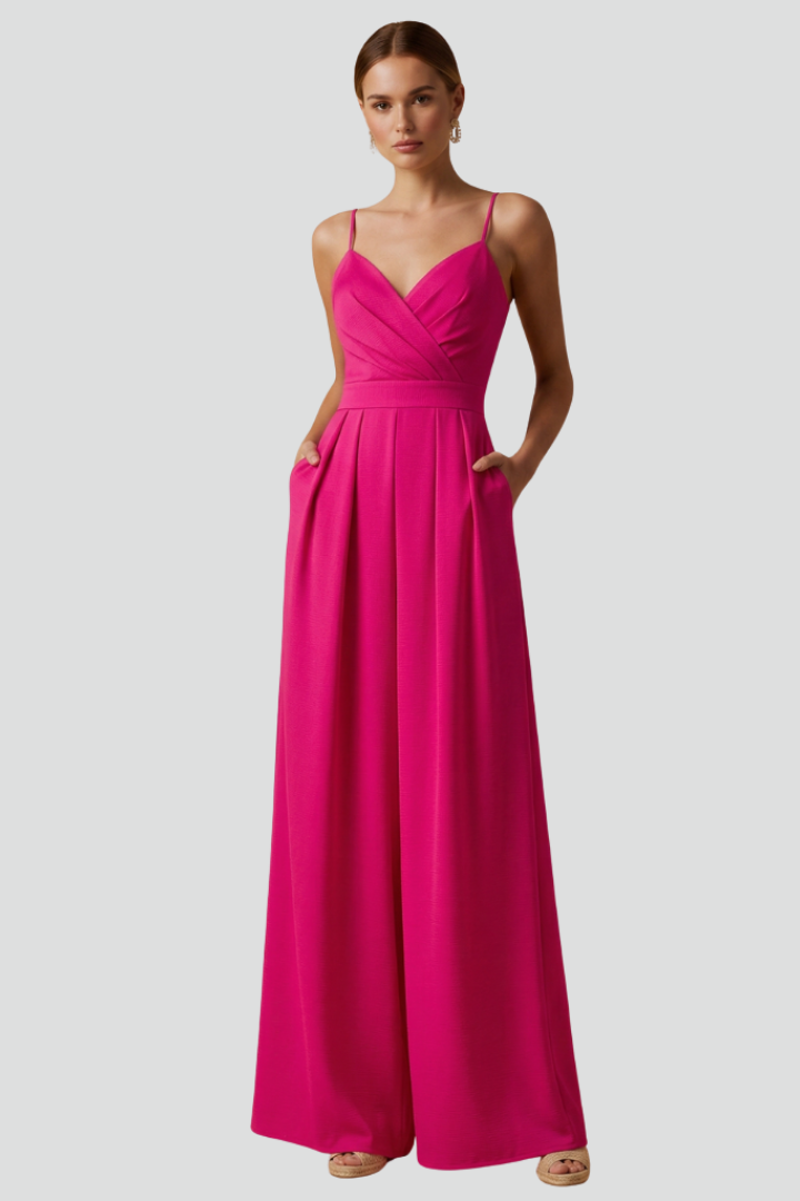 Drusilla — Sleeveless V-Neck Wide-Leg Jumpsuit