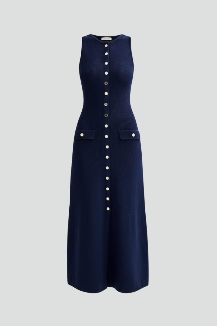 Ilaria — Knit Button Maxi Dress