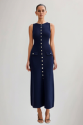 Ilaria — Knit Button Maxi Dress