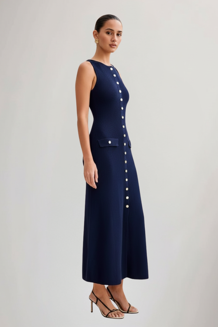 Ilaria — Knit Button Maxi Dress