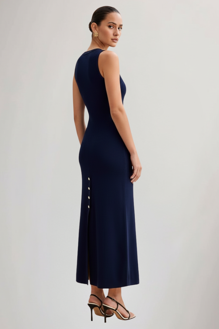 Ilaria — Knit Button Maxi Dress