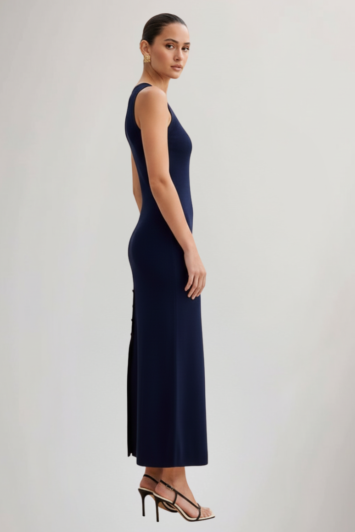 Ilaria — Knit Button Maxi Dress