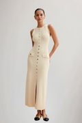 Ilaria — Knit Button Maxi Dress