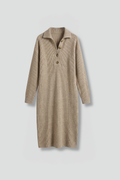 Sabrina — Women's Button-Placket Ribbed Sweater Dress