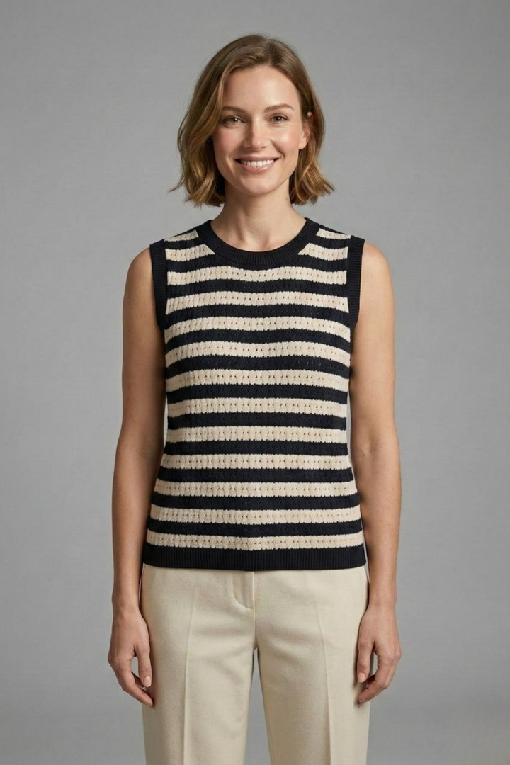 Yolanda — Striped Knit Top