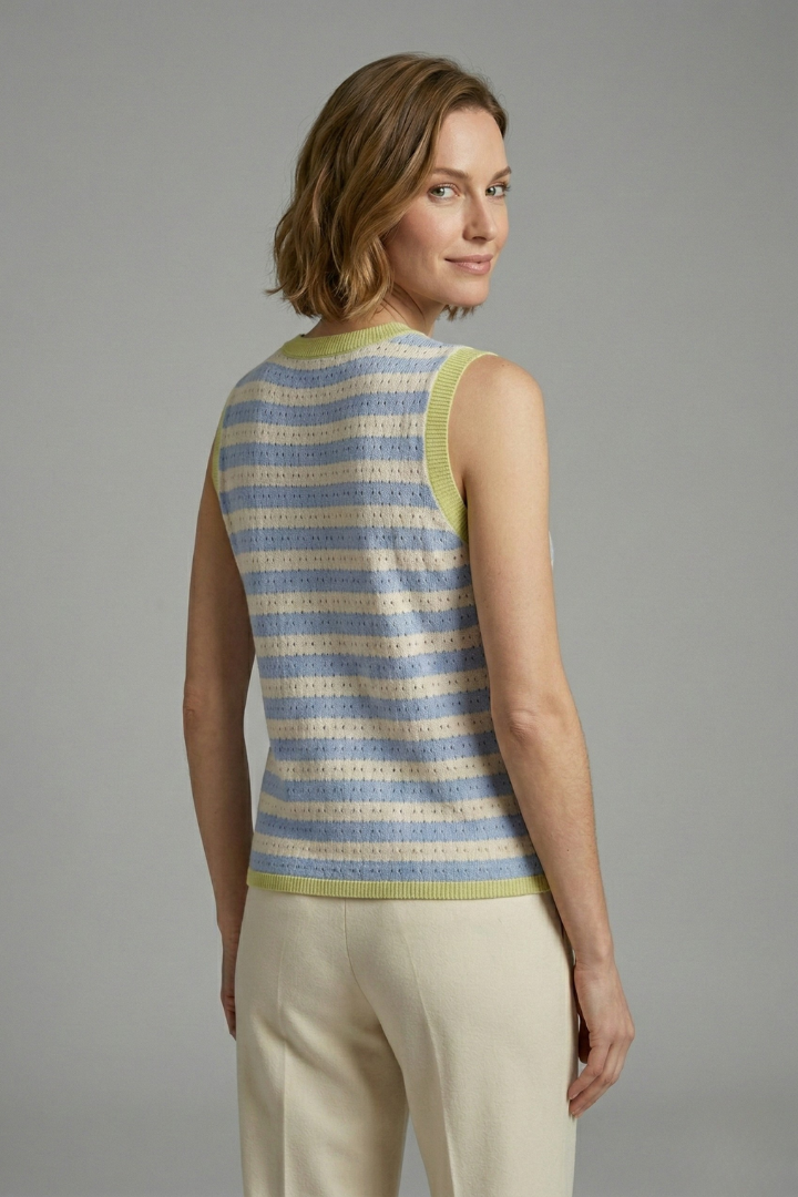 Yolanda — Striped Knit Top