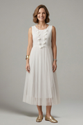 Yolande — Layered Pleated Midi Dress