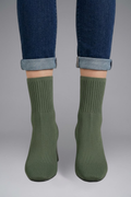 Women's Knit Sock Ankle Boots with Block Heel