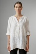 Jessa — Linen Roll-Sleeve Blouse