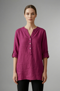 Jessa — Linen Roll-Sleeve Blouse