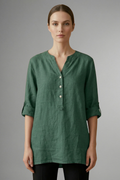 Jessa — Linen Roll-Sleeve Blouse