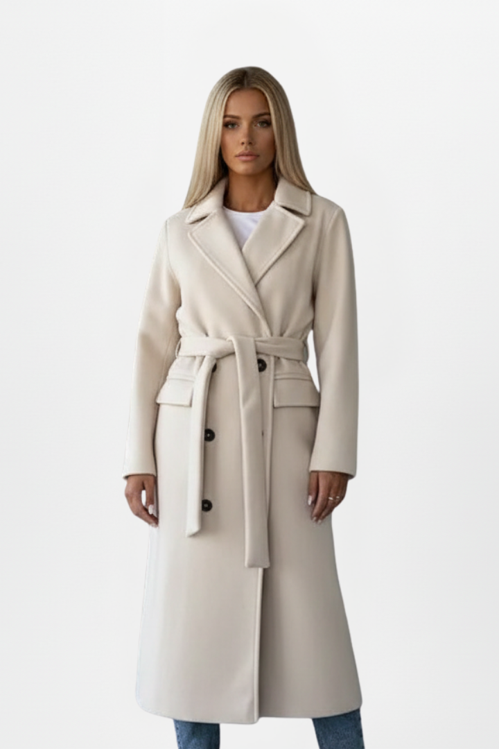 Genevieve — Double-Breasted Belted Coat