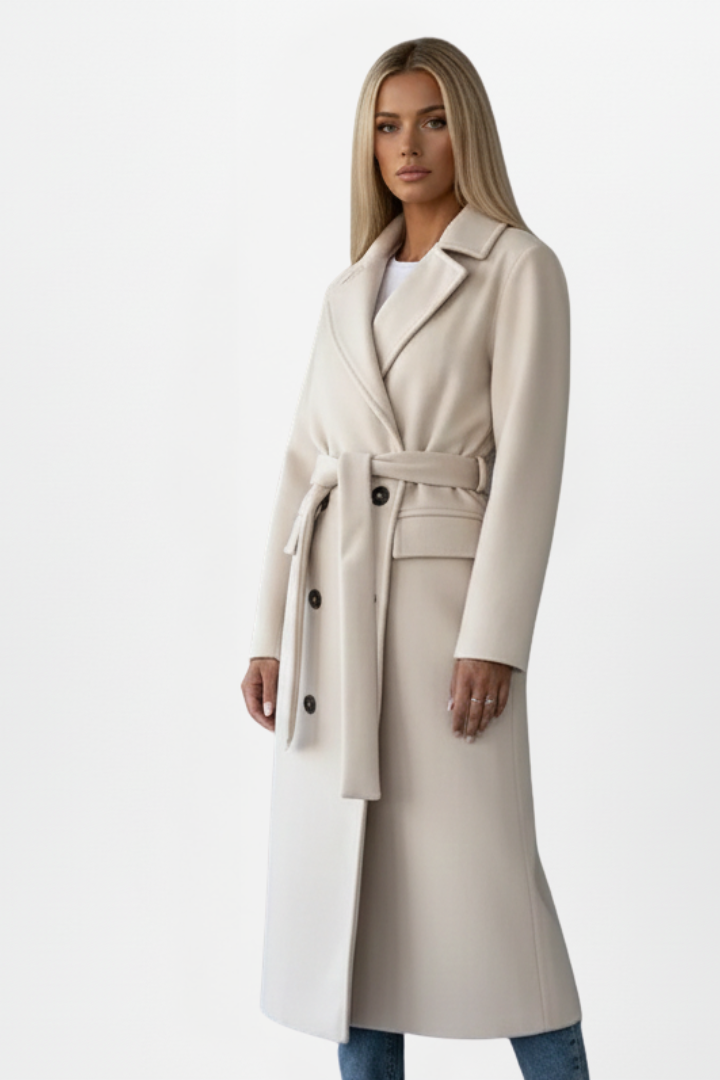 Genevieve — Double-Breasted Belted Coat