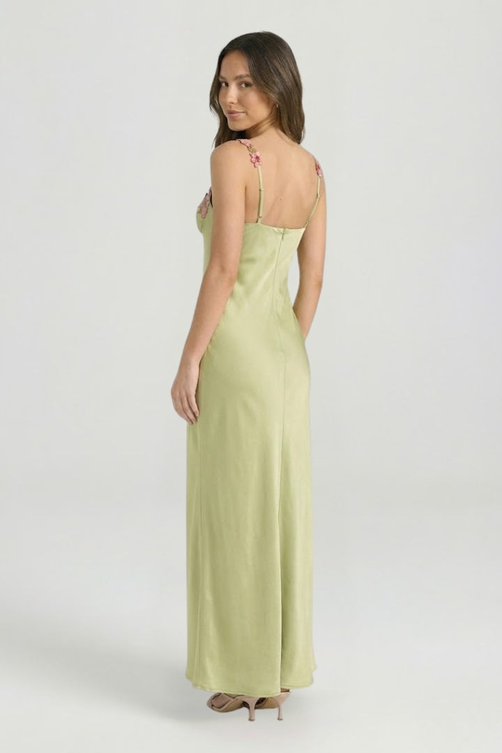 Nicolette — Floral-Embroidered Maxi Dress