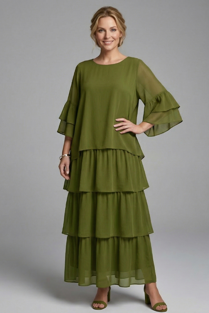 Zora — Layered-Skirt Maxi Dress