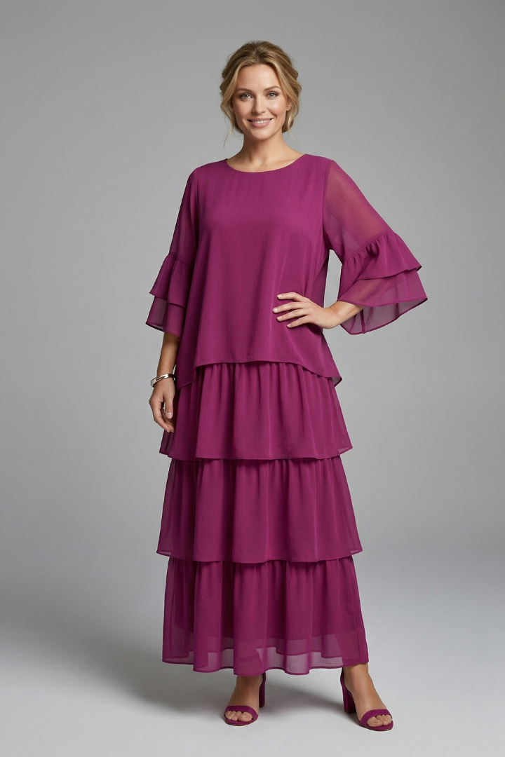 Zora — Layered-Skirt Maxi Dress