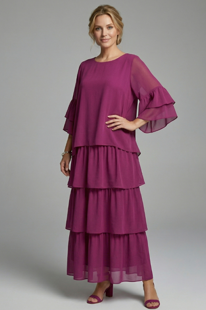 Zora — Layered-Skirt Maxi Dress