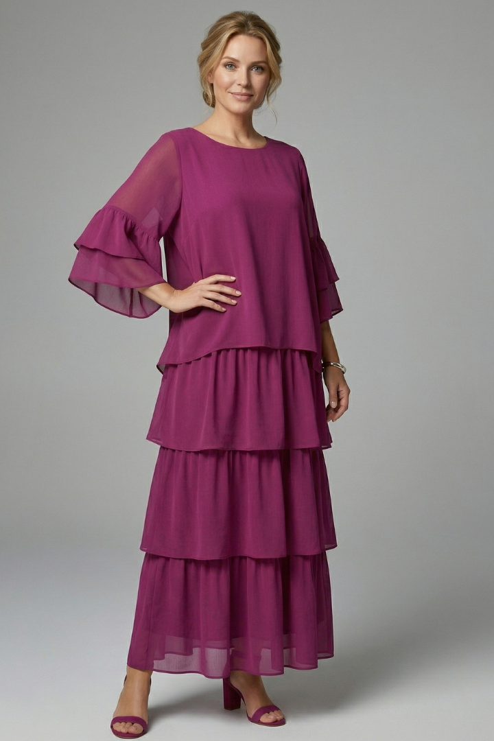 Zora — Layered-Skirt Maxi Dress