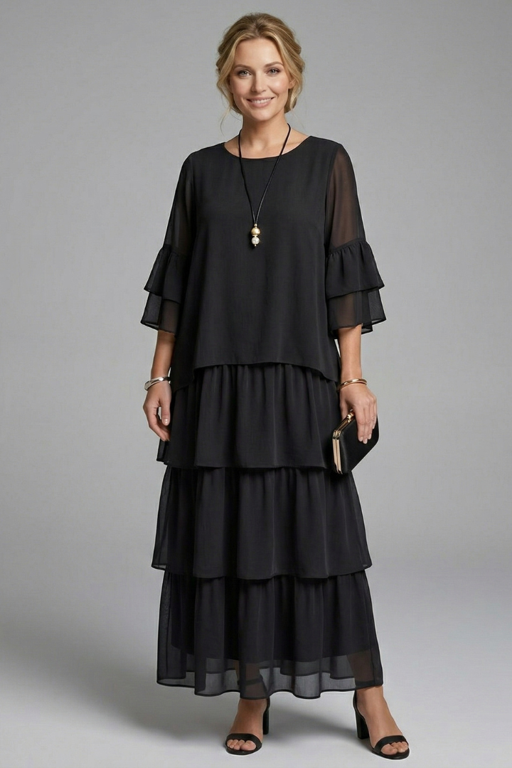 Zora — Layered-Skirt Maxi Dress
