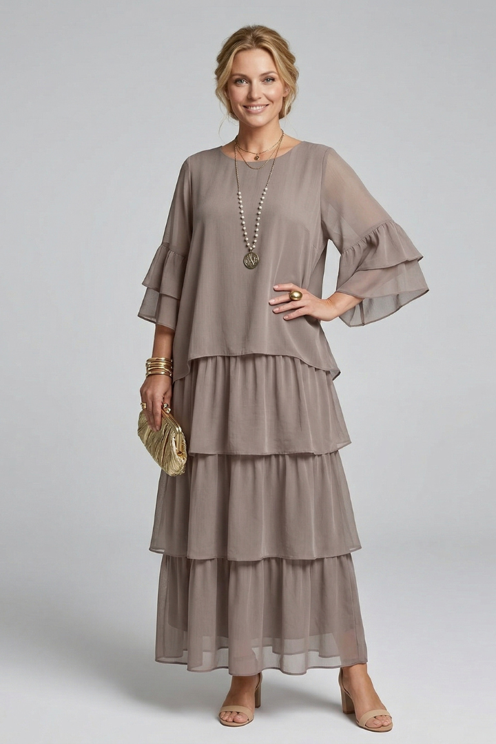 Zora — Layered-Skirt Maxi Dress