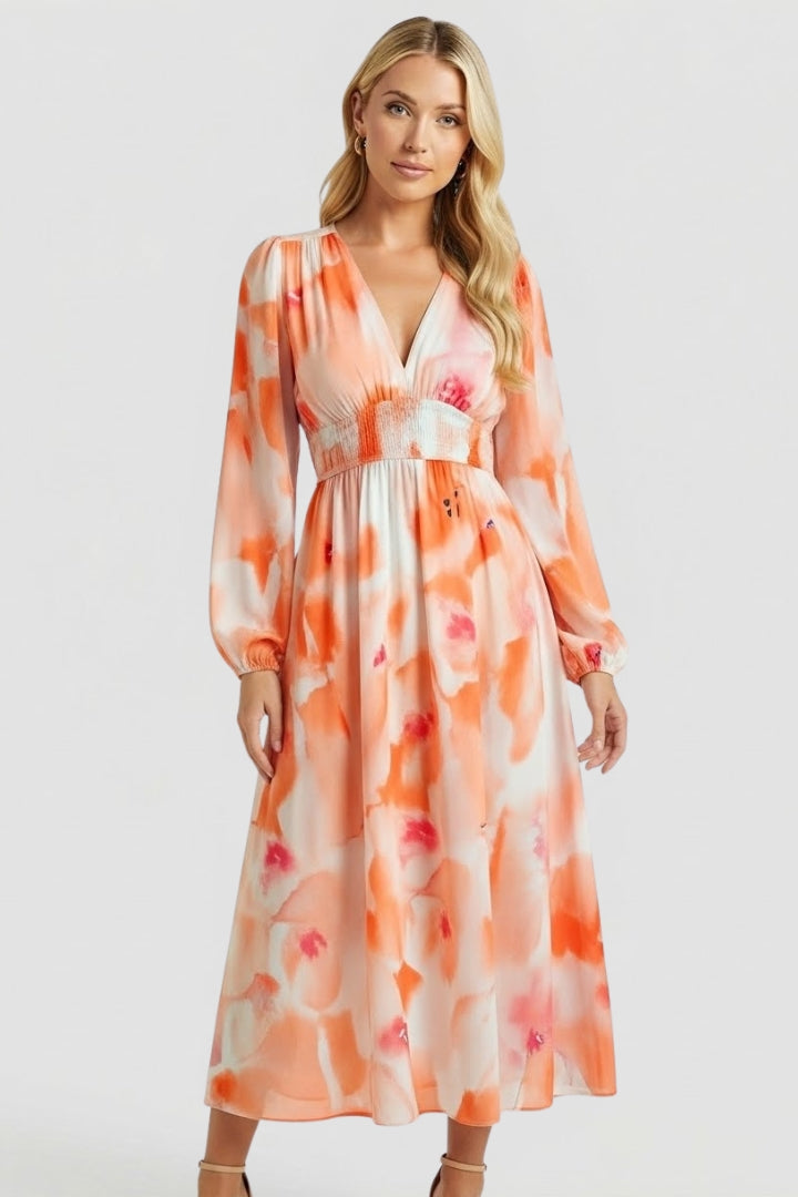 Jessamine — Floral V-Neck Maxi Dress
