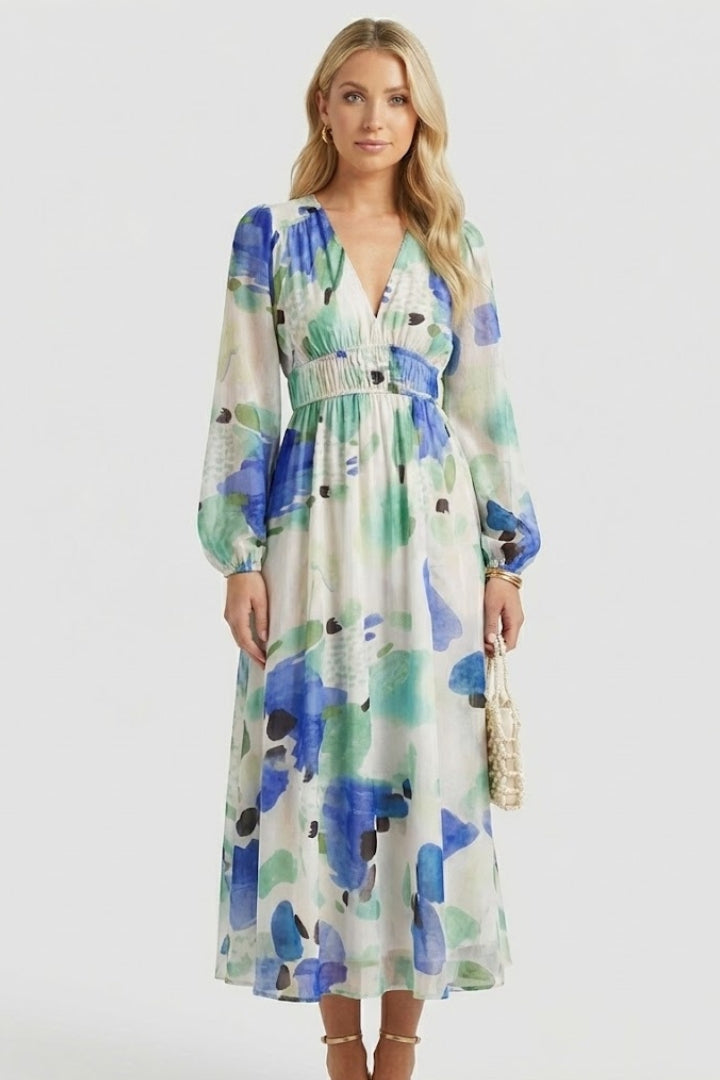 Jessamine — Floral V-Neck Maxi Dress