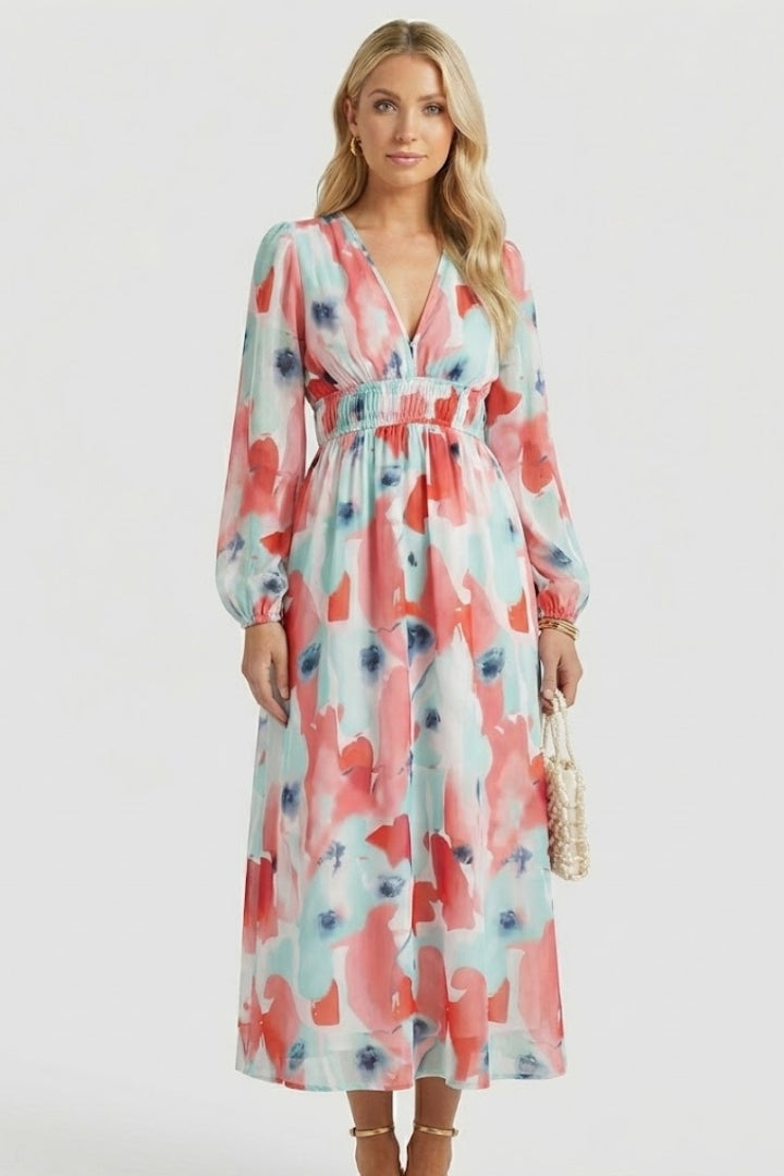 Jessamine — Floral V-Neck Maxi Dress