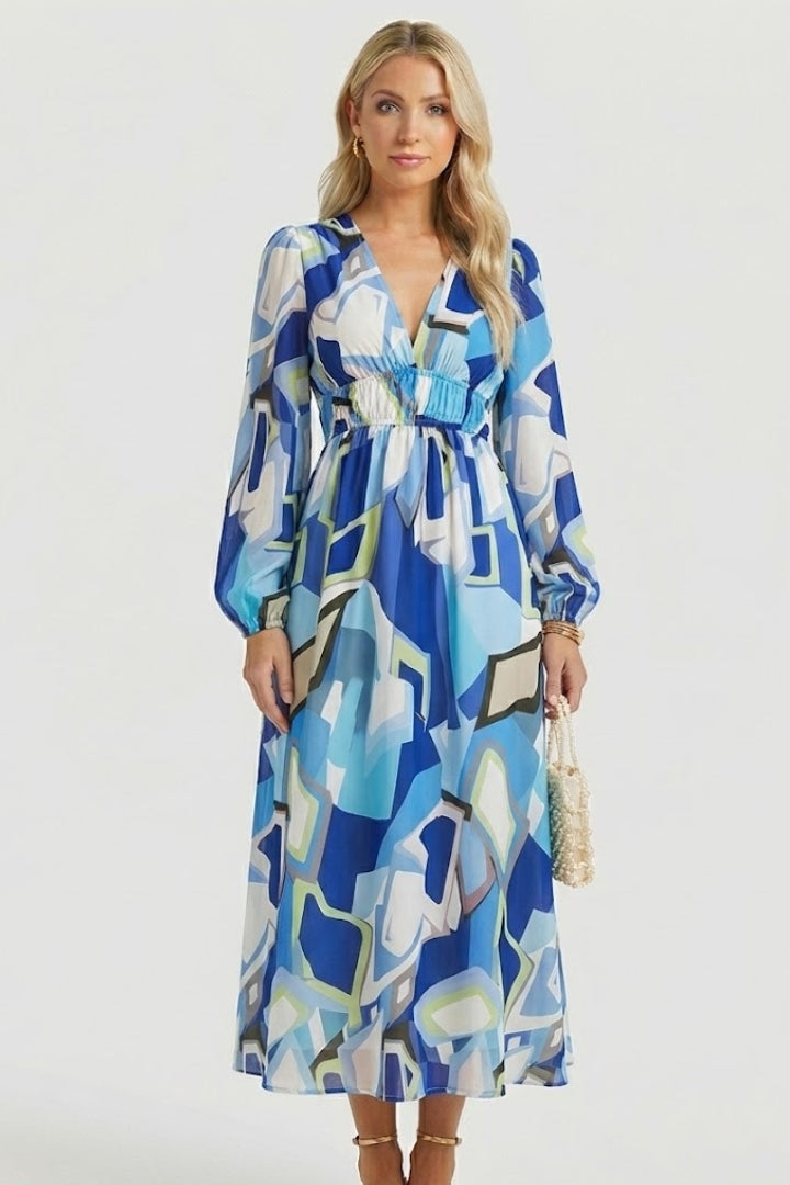 Jessamine — Floral V-Neck Maxi Dress