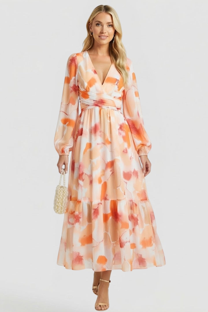 Jessamine — Floral V-Neck Maxi Dress