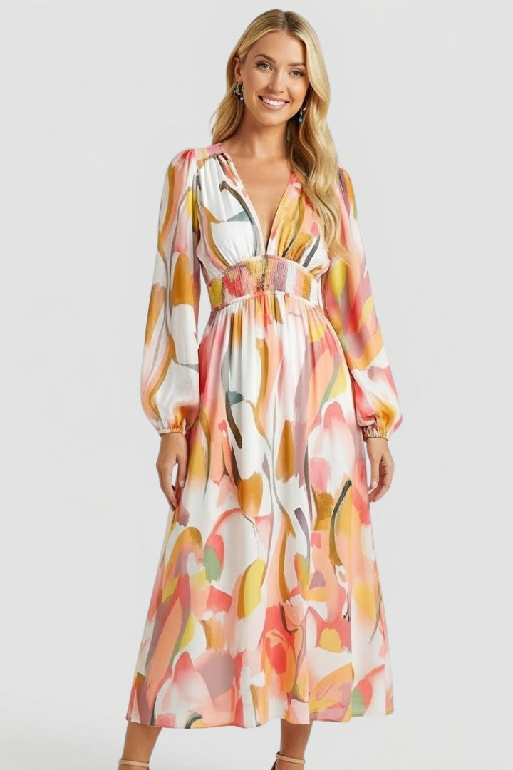 Jessamine — Floral V-Neck Maxi Dress