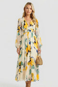 Jessamine — Floral V-Neck Maxi Dress