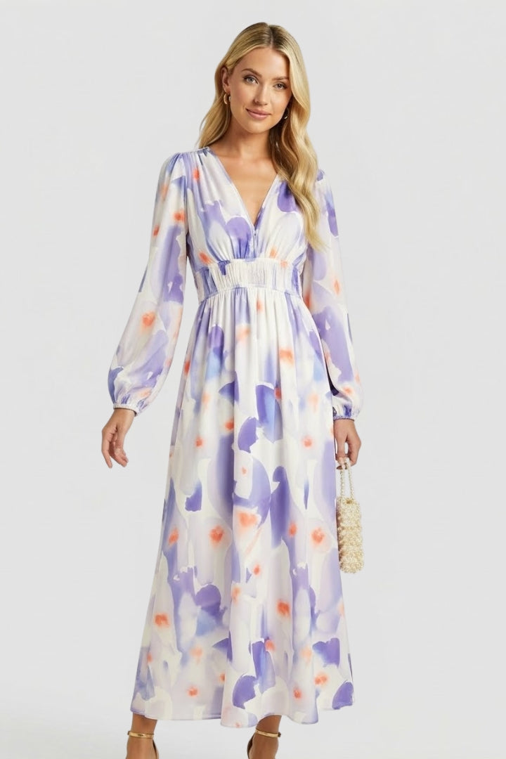 Jessamine — Floral V-Neck Maxi Dress